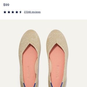 Rothy's gold flats. Size ten. New in box